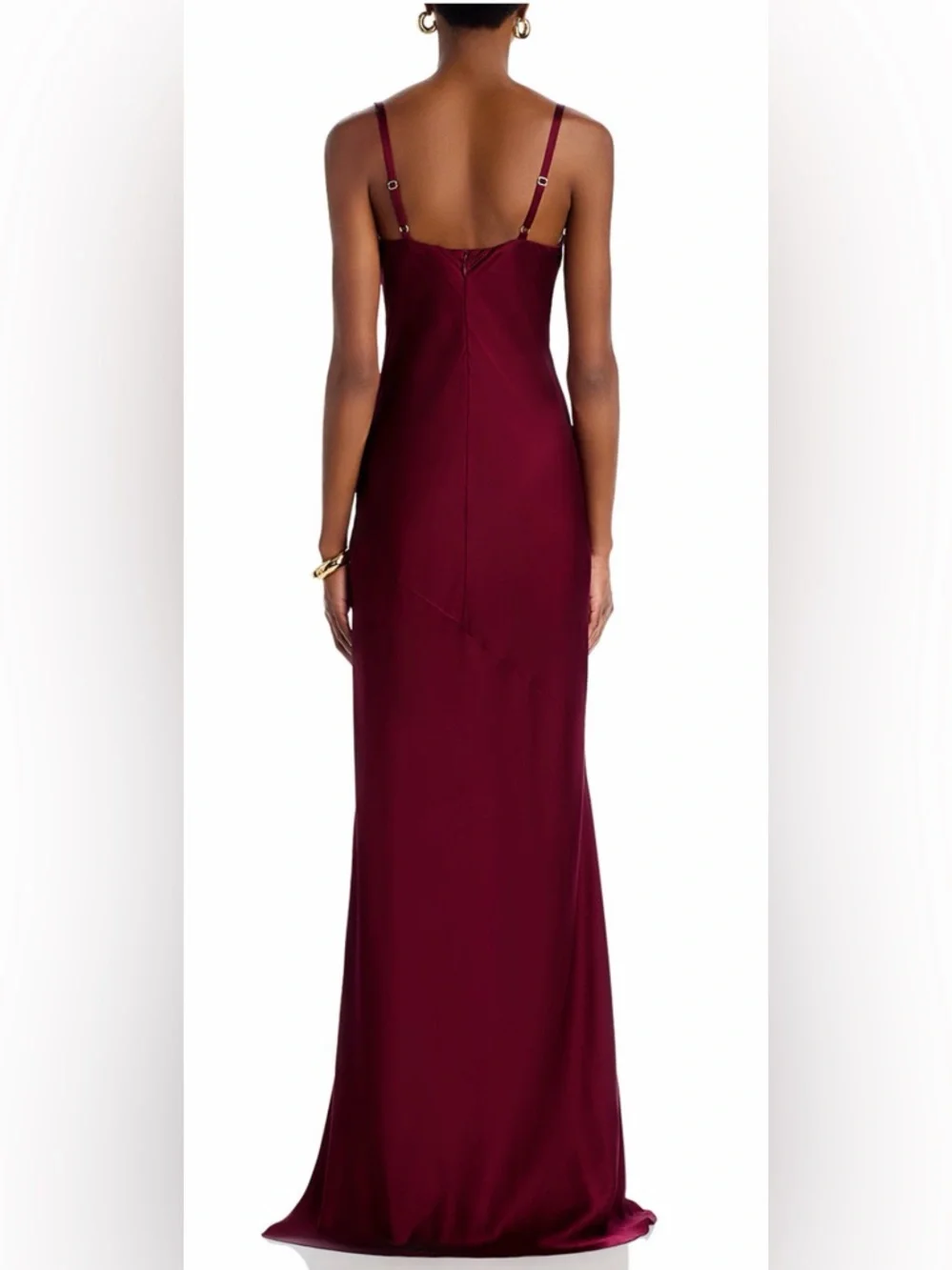 L'AGENCE Sayla Silk Maxi Dress in Dark Port - Picture 3 of 9